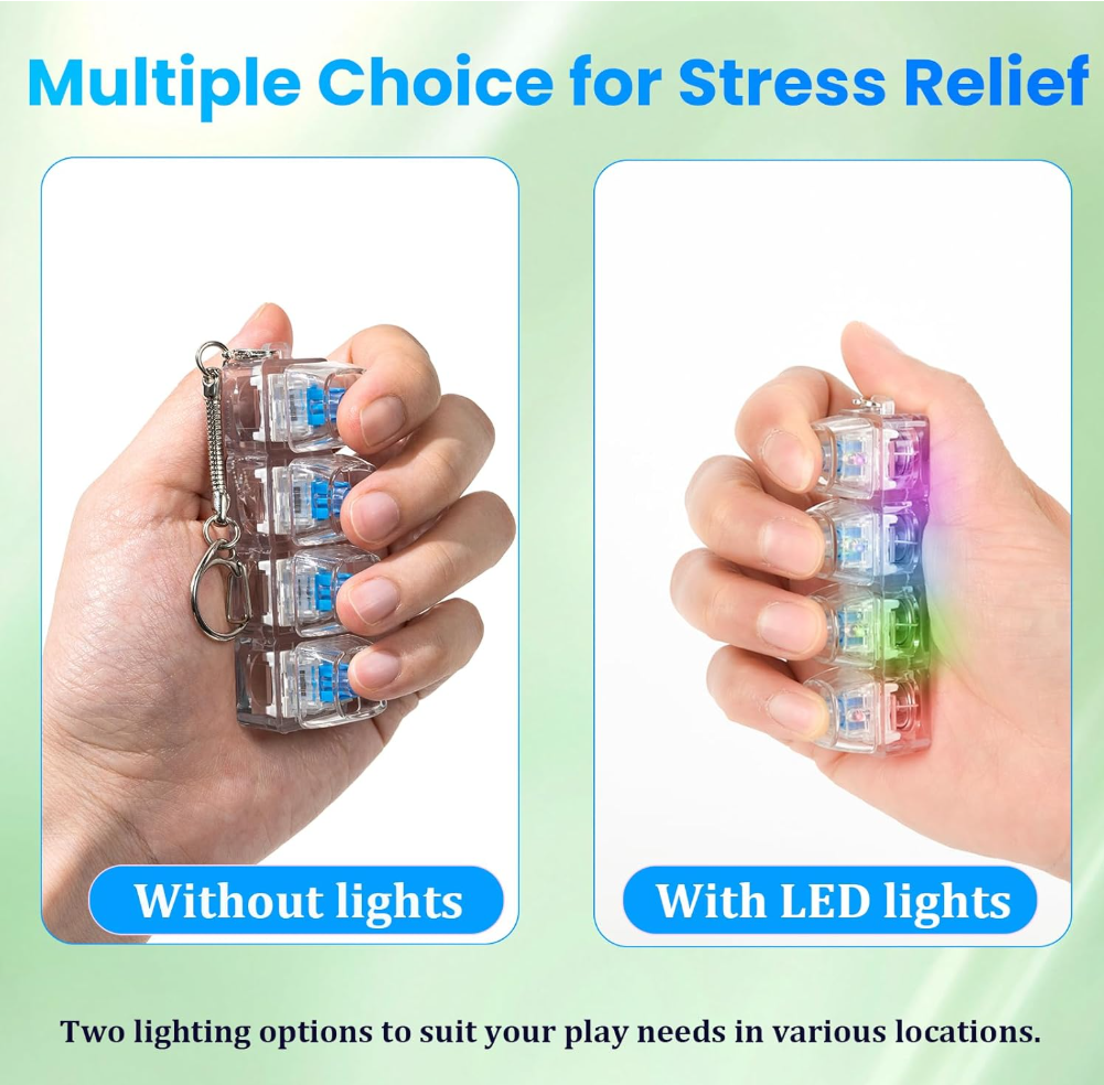 Smarvo 2 Pcs Keyboard Fidget Toy for Adult, White 4-in-1 Loud Stress Relief Fidget Keyboard for Anxiety Decompression (White)